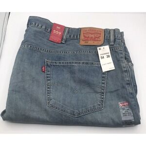 Levis 559 Jeans Mens 54x30 (FITS 53x29) BIG TALL Relaxed Straight Light MSRP $69